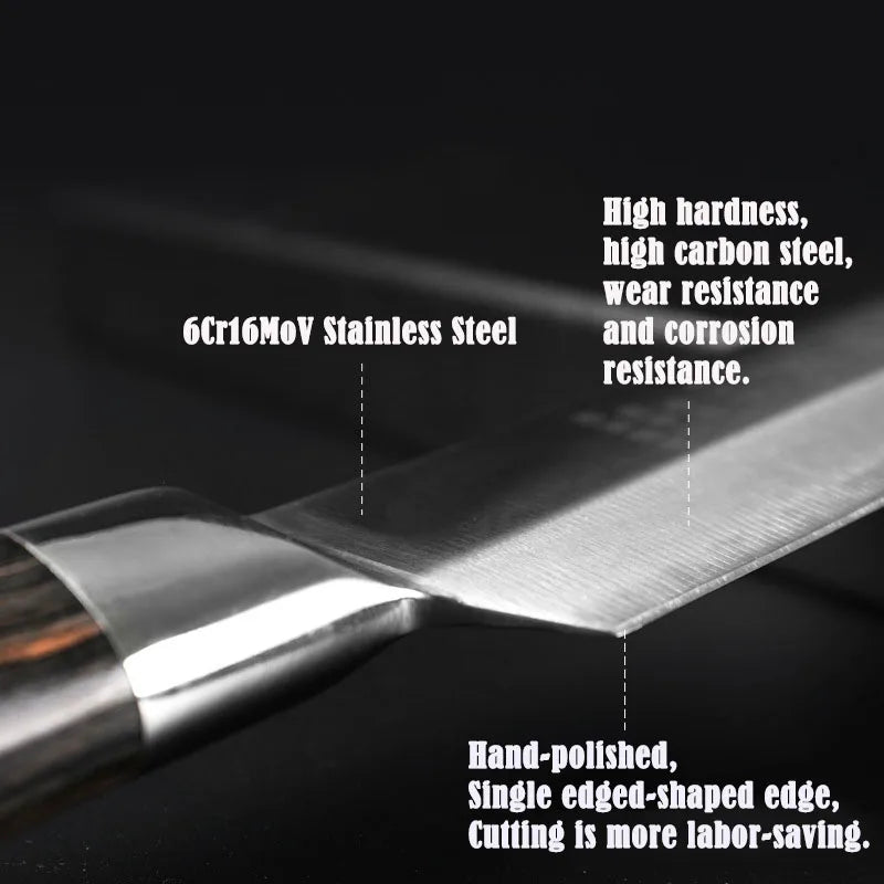 Sashimi Knife Japanese Style 6Cr16MoV Steel Sharp Slicing Fish Sushi Filleting Cleaver Kitchen Knives Wood Handle