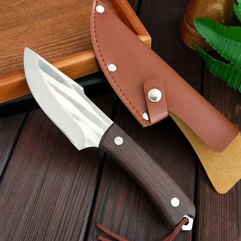 Professional Chef Knives Kitchen Boning Knife Stainless Steel Hand Forged Knife Slicing Fishing Butcher Meat Cleaver with Sheath