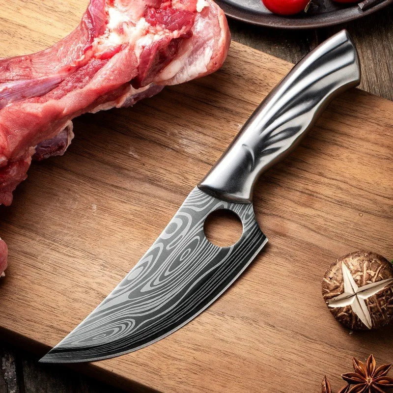 5.5 INCH Meat Cleaver Boning Knife Cleaver All-steel patterned blade Meat Chopping Kitchen Knives  Chef Knife Cooking With Cover