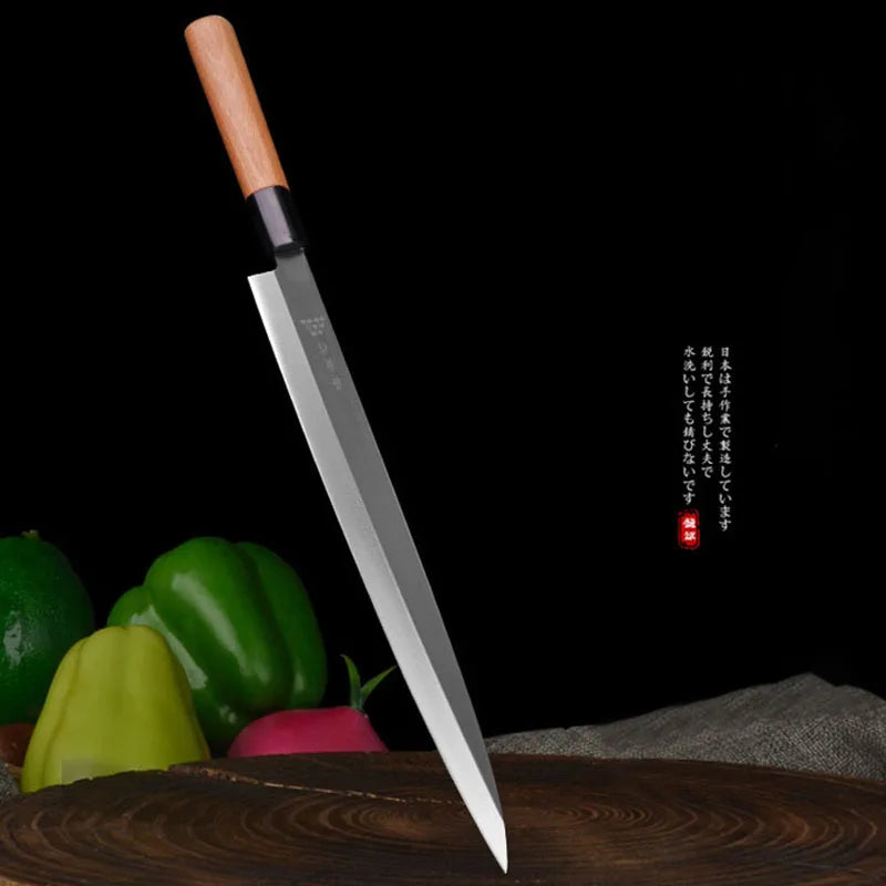 Sashimi Knife Japanese Style 6Cr16MoV Steel Sharp Slicing Fish Sushi Filleting Cleaver Kitchen Knives Wood Handle