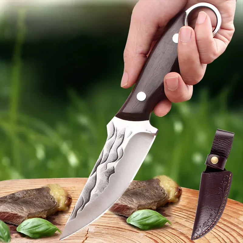 Utility Knife Slicing Fish Meat Vegetable Kitchen Knives Wood Handle Hand forged Blade Butcher Boning Knife Chef Camping Cleaver