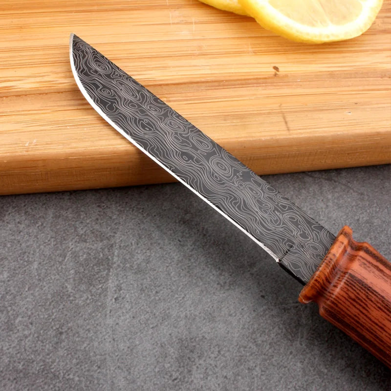 Utility Knife BBQ Slicing Fish Fruit Steak Knife Plastic Handle Kitchen Knives Hand Forge Boning Butcher Knife Chef Cleaver Tool