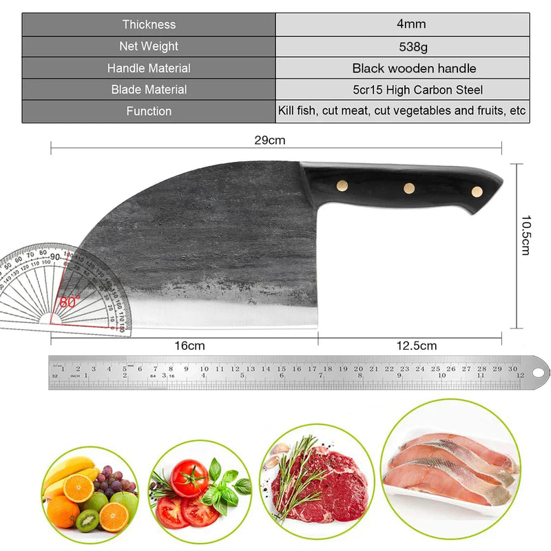 XITUO Kitchen Knife Cleaver Handmade Forged Knife High Carbon Steel Meat Bone Vegetable Nakiri Chef Knives Chopping Cooking Tool