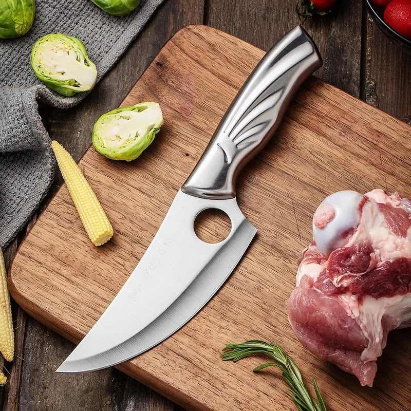 5.5 INCH Meat Cleaver Boning Knife Cleaver All-steel patterned blade Meat Chopping Kitchen Knives  Chef Knife Cooking With Cover
