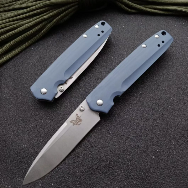 BM 485 Tool Blue G10 Handles  - Micknives