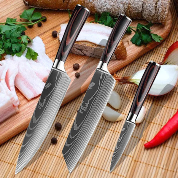 Professional Slicing Knife Set Kitchen Knives Japanese Chef Knife Set High Carbon Stainless Steel Sharp Fruit with Wooden Handle