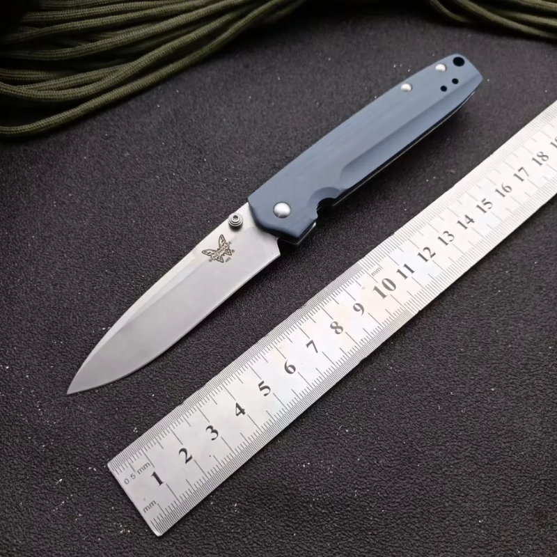 BM 485 Knife Blue G10 Handles For Hunting - Micknives