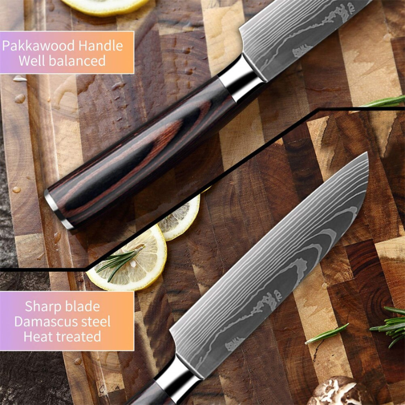 High Carbon Steel Santoku Knife 5 Inch Kitchen