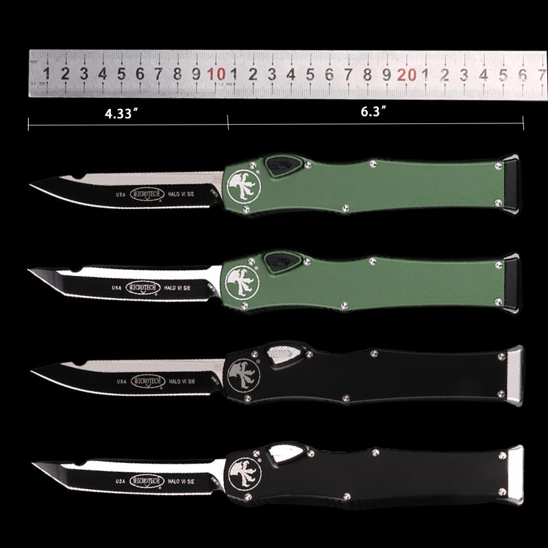Microtech  pocket knife blade aluminum handle outdoor Green