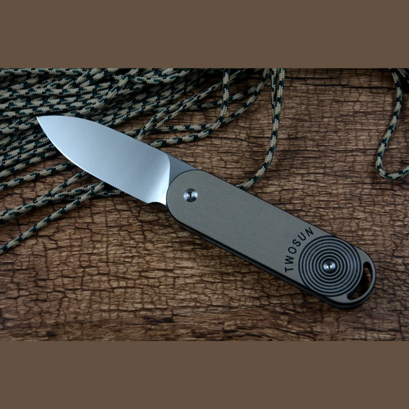 Twosun TS362 Folding Knife Titanium Camping Hunting